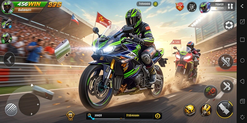 Gameplay seru balapan motor di 456WIN dengan trek yang menantang.
