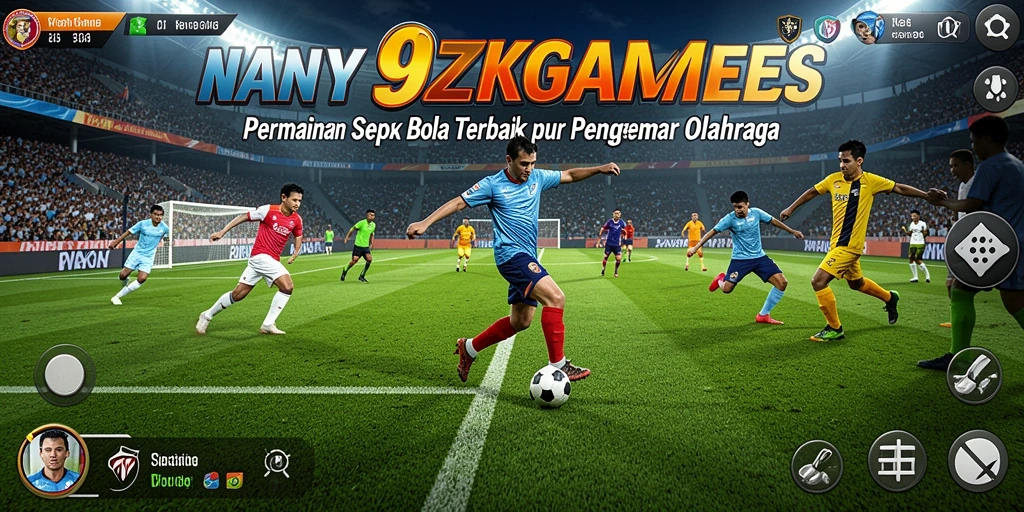 Tampilan gameplay 9ZKGAMES dalam aksi sepak bola yang seru.