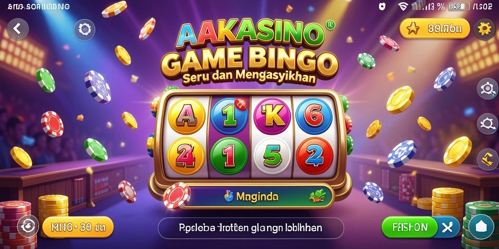 Tampilan gameplay seru AAKASINO dengan bingo yang penuh warna.