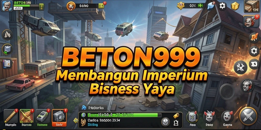 Tampilan gameplay BETON999 menunjukkan aktivitas bisnis yang dinamis.