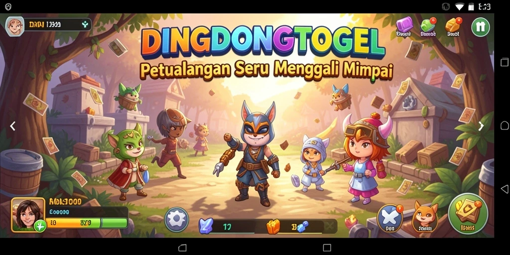 Tangkapan layar dari gameplay <strong>DINGDONGTOGEL</strong> menunjukkan petualangan seru dan petunjuk teka-teki.