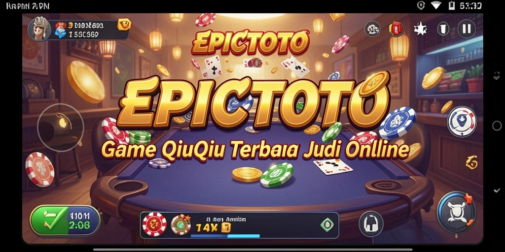 Screenshot gameplay EPICTOTO menampilkan suasana seru permainan QiuQiu.