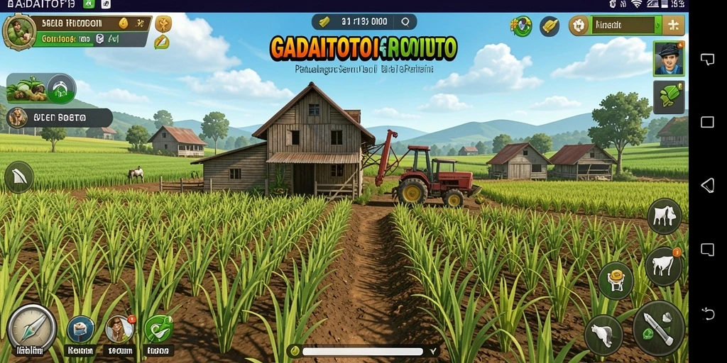 Screenshot gameplay GADAITOTO yang menampilkan aktivitas pertanian yang menyenangkan.