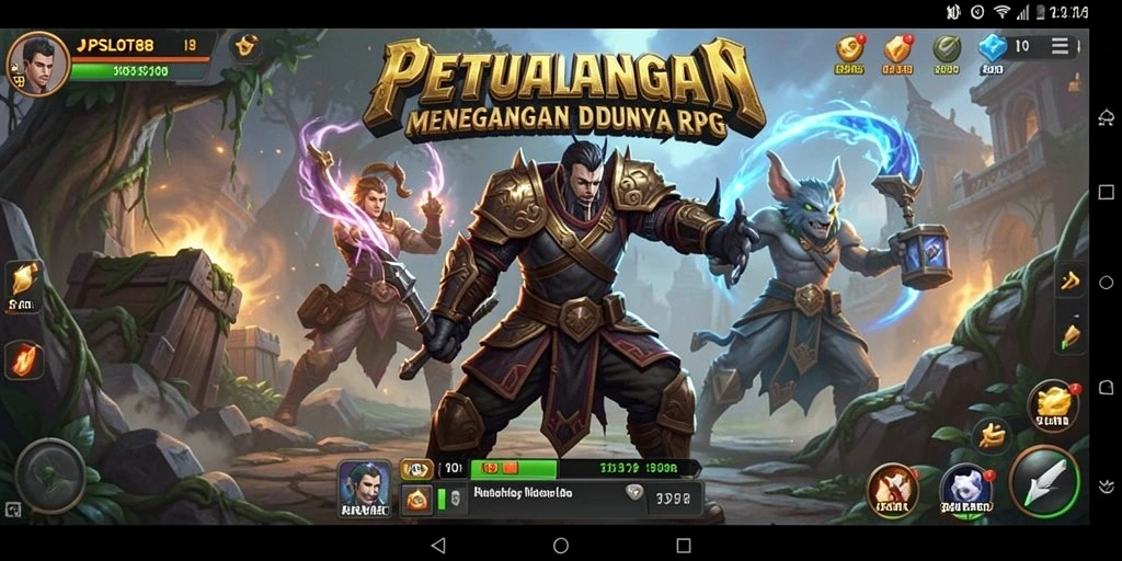 Tampilan gameplay JPSLOT88 dengan karakter unik dan pertempuran epik.