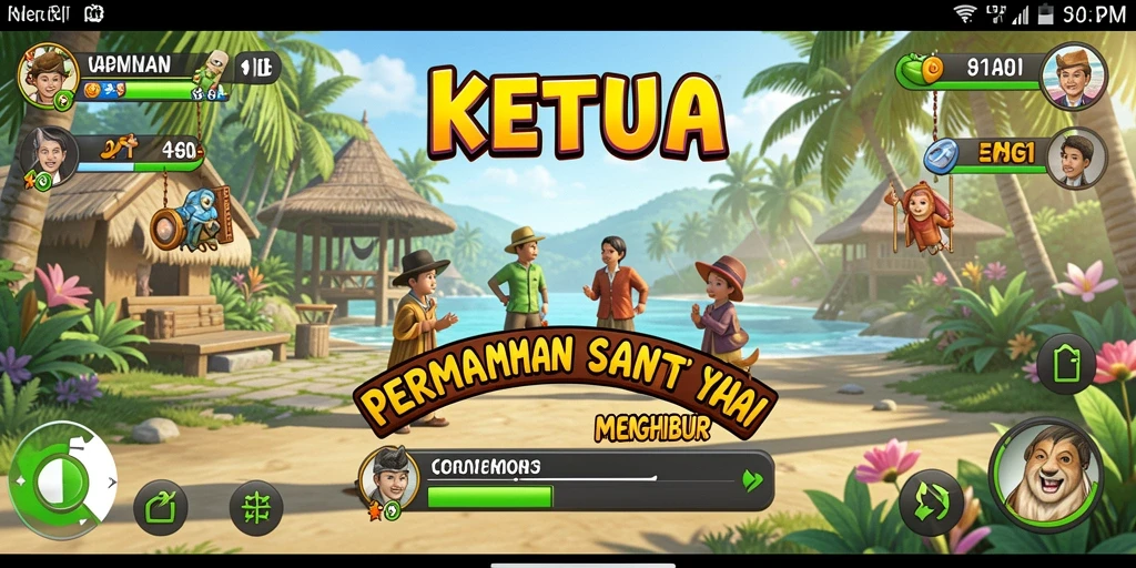Tampilan gameplay seru di KETUA dengan berbagai tantangan.