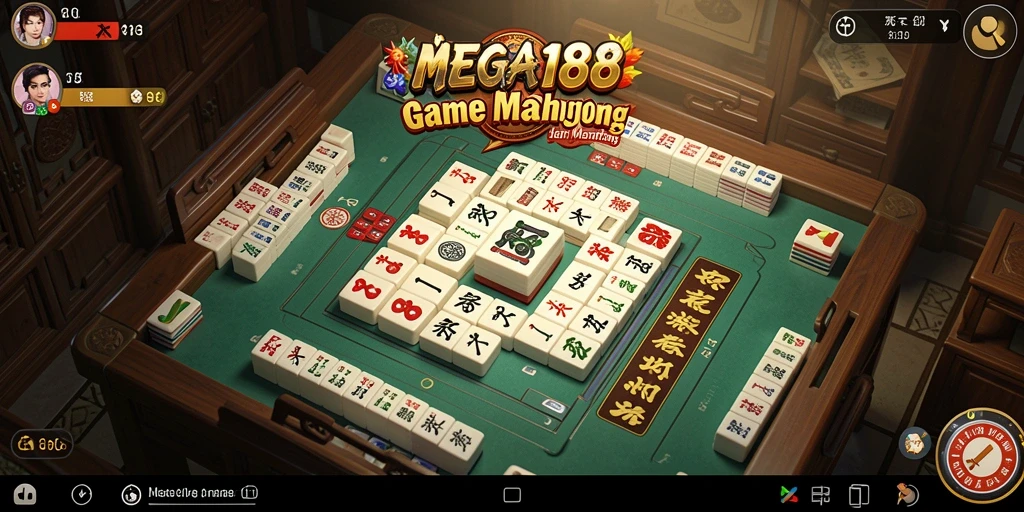 Screenshot gameplay MEGA188 yang menampilkan suasana permainan Mahjong yang seru.