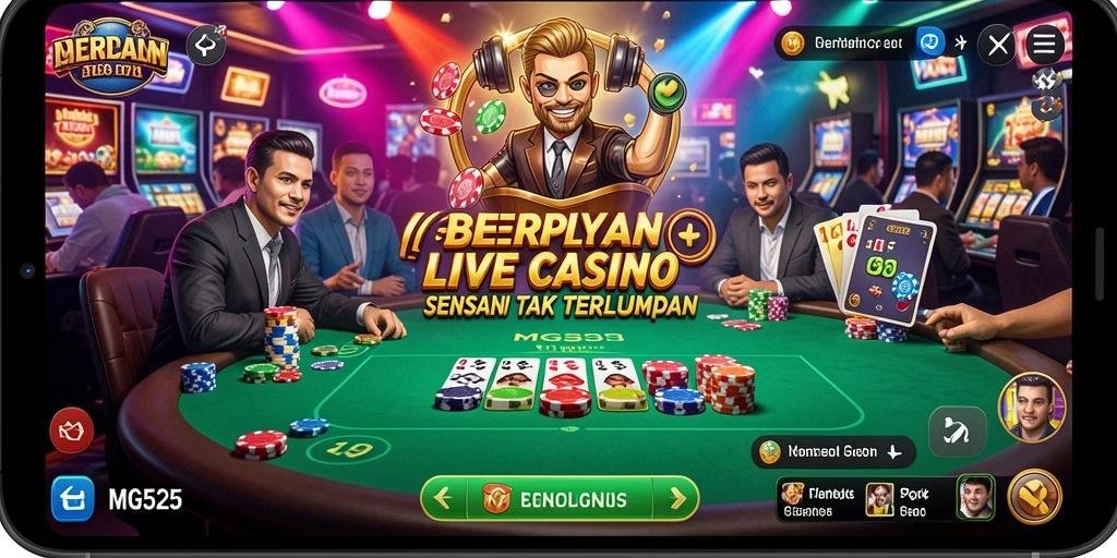 Screenshot MG525 menunjukkan gameplay live kasino yang seru dan interaktif.