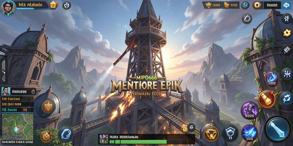 Tampilan gameplay MPO666 yang intens dengan strategi Tower Defense.