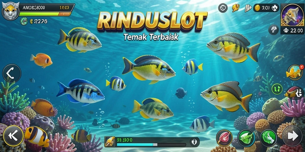 Screenshot gameplay RINDUSLOT menampilkan aksi menembak ikan yang seru.