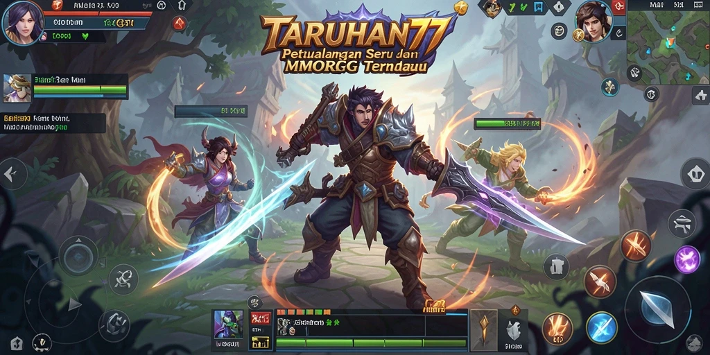 Tangkapan layar dari game TARUHAN77 menampilkan aksi seru dalam dunia MMORPG.