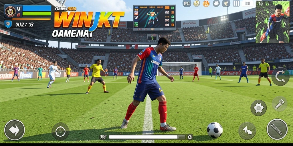 Tampilan gameplay <strong>WINJKT</strong> yang penuh aksi dan strategi olahraga.